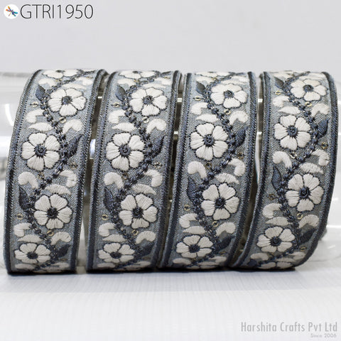 9 Yard Indian 3cm Embroidered Trim Sari Fabric Gift Wrapping Ribbon Embellish Sewing DIY Crafting Border Embroidery Cushions Lace Home Decor
