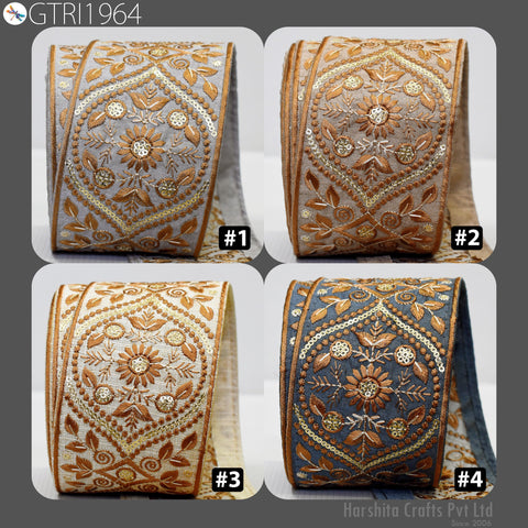 9 Yard Embroidery Fabric Trim Embroidered Ribbon Decorative Embellishments DIY Crafting Sewing Saree Indian Sari Border Home Decor Bags