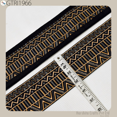 9 Yard Indian Embroidered 75MM Trim Embellishment Sari Border Embroidery Saree Ribbon Cushions Home Décor Sewing Clothing Costumes Trimmings