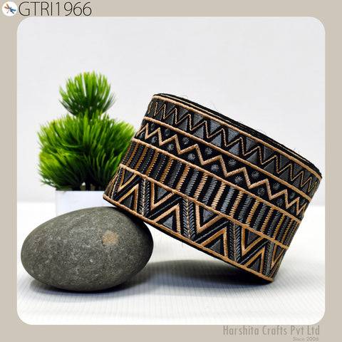 9 Yard Indian Embroidered 75MM Trim Embellishment Sari Border Embroidery Saree Ribbon Cushions Home Décor Sewing Clothing Costumes Trimmings