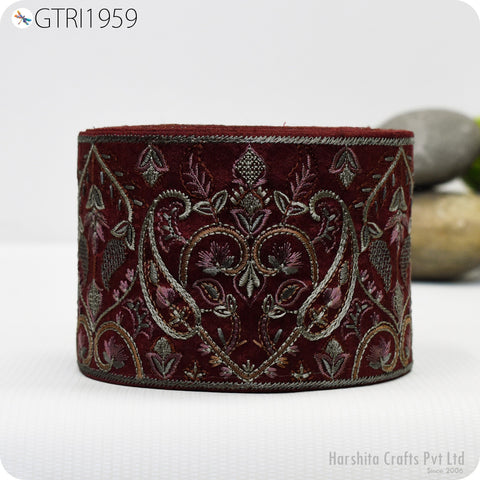 9 Yard Embroidered Fabric 9cm Trims Indian Embroidery Sari Border Laces Ribbon Decorative Sewing Craft Saree Dresses Trimmings Home Decor