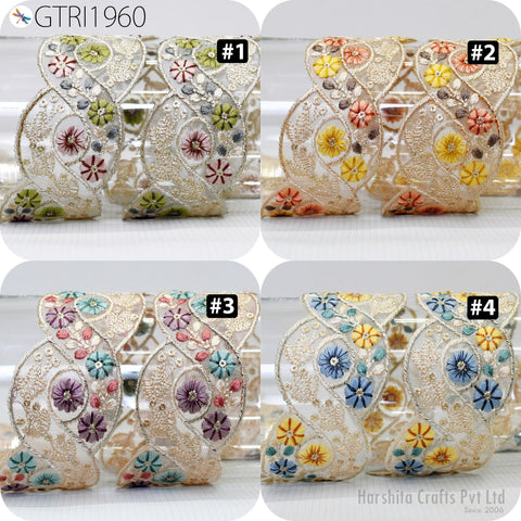 9 Yard Indian Fabric 5 CM Trim Sari Border Crafting Ribbon Sewing Embroidered Decorative Cushions Curtain Home Decor Trimming Embellishments