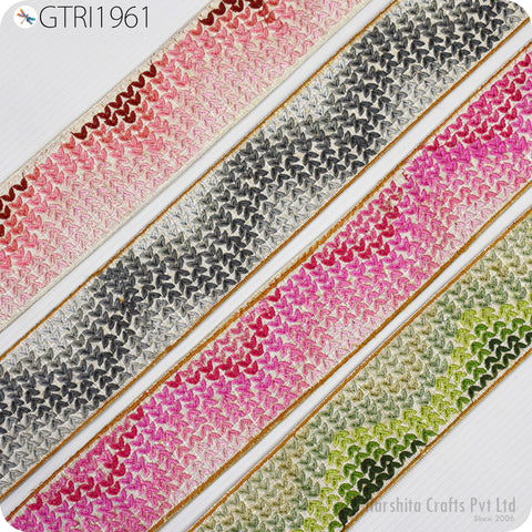 9 Yard Indian Trim Dress Sari Border DIY Crafting Ribbon Sewing Fabric Embroidered Decorative Costumes Cushion Curtain Home Decor Trimming