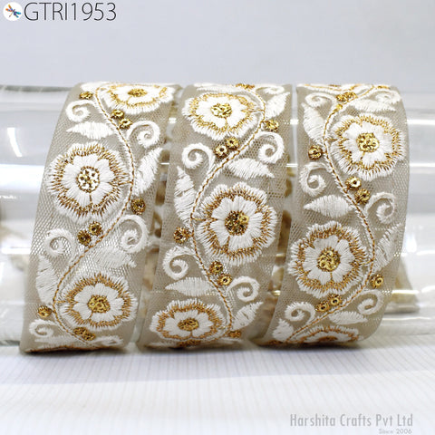9 Yard Indian Embroidered Fabric Trim Embellishment Saree Ribbons Sewing Crafting Embroidery Border Wedding Dress Cushion Cover Accessories