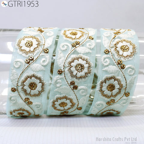 9 Yard Indian Embroidered Fabric Trim Embellishment Saree Ribbons Sewing Crafting Embroidery Border Wedding Dress Cushion Cover Accessories