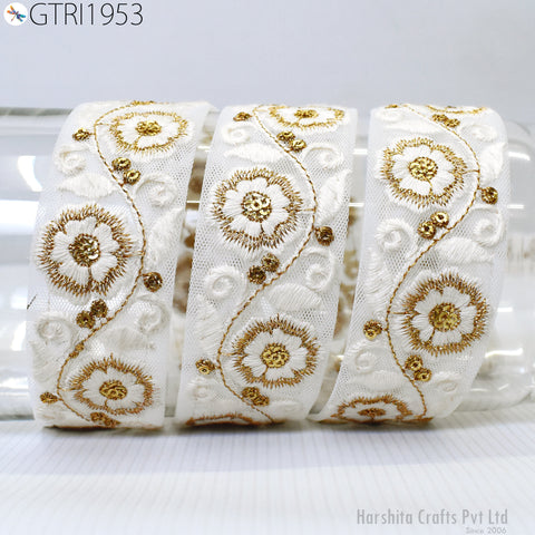 9 Yard Indian Embroidered Fabric Trim Embellishment Saree Ribbons Sewing Crafting Embroidery Border Wedding Dress Cushion Cover Accessories