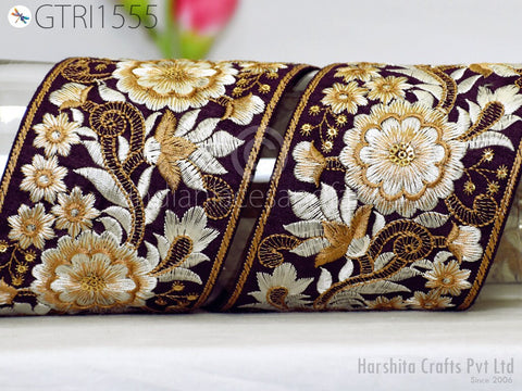 9 Yard Indian 9cm Embroidered Fabric Trim Cushion Covers Embroidery Saree Embellish Ribbon Sewing Crafting Border Wedding Trimmings Curtain