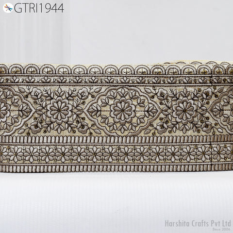 9 Yard Embroidered Fabric 115 mm Trim DIY Crafting Sari Border Indian Embroidery Decorative Laces Saree Ribbon Sewing Purse Home Decor