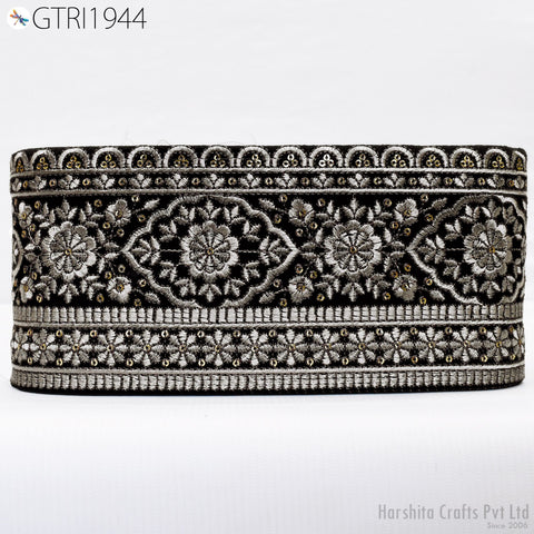 9 Yard Embroidered Fabric 115 mm Trim DIY Crafting Sari Border Indian Embroidery Decorative Laces Saree Ribbon Sewing Purse Home Decor