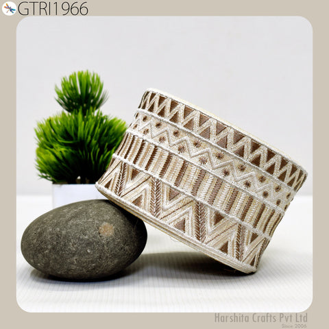 9 Yard Indian Embroidered 75MM Trim Embellishment Sari Border Embroidery Saree Ribbon Cushions Home Décor Sewing Clothing Costumes Trimmings