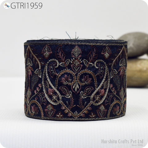 9 Yard Embroidered Fabric 9cm Trims Indian Embroidery Sari Border Laces Ribbon Decorative Sewing Craft Saree Dresses Trimmings Home Decor