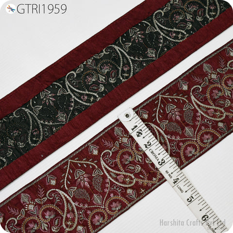 9 Yard Embroidered Fabric 9cm Trims Indian Embroidery Sari Border Laces Ribbon Decorative Sewing Craft Saree Dresses Trimmings Home Decor