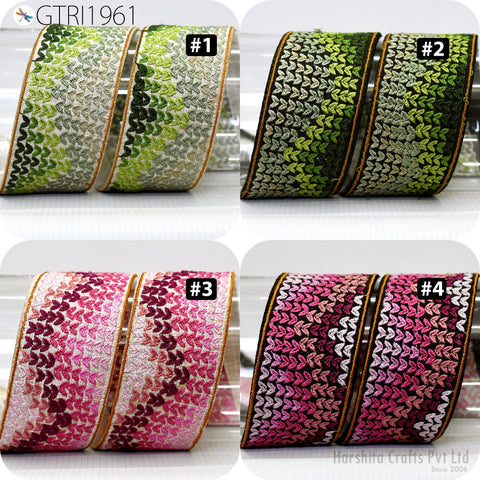 9 Yard Indian Trim Dress Sari Border DIY Crafting Ribbon Sewing Fabric Embroidered Decorative Costumes Cushion Curtain Home Decor Trimming