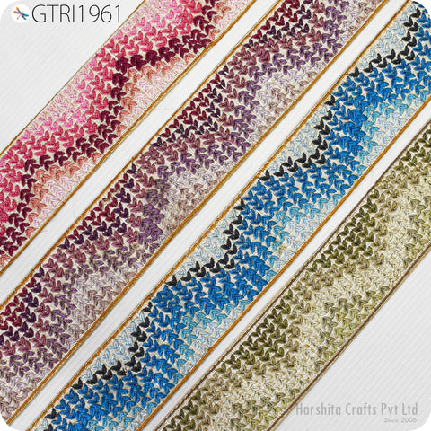 9 Yard Indian Trim Dress Sari Border DIY Crafting Ribbon Sewing Fabric Embroidered Decorative Costumes Cushion Curtain Home Decor Trimming