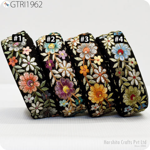 9 Yard Indian Embroidered Fabric 4 CM Trim Cushions DIY Crafting Sari Border Wedding Saree Sewing Embroidery Dress Embellishment Trimming