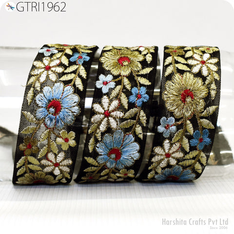 9 Yard Indian Embroidered Fabric 4 CM Trim Cushions DIY Crafting Sari Border Wedding Saree Sewing Embroidery Dress Embellishment Trimming