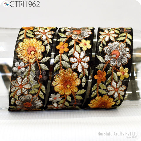 9 Yard Indian Embroidered Fabric 4 CM Trim Cushions DIY Crafting Sari Border Wedding Saree Sewing Embroidery Dress Embellishment Trimming