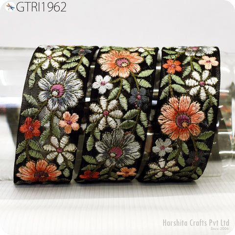 9 Yard Indian Embroidered Fabric 4 CM Trim Cushions DIY Crafting Sari Border Wedding Saree Sewing Embroidery Dress Embellishment Trimming