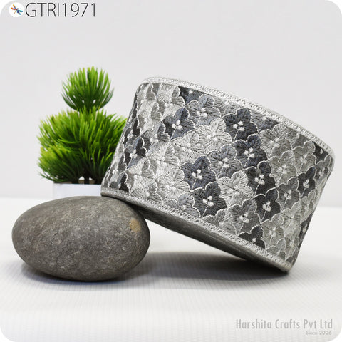 9 Yard Peach Decorative Embroidered 85mm Ribbon Indian Sari Border Fabric Trims Sewing DIY Crafting Ribbon Table Runners Curtain Trimmings