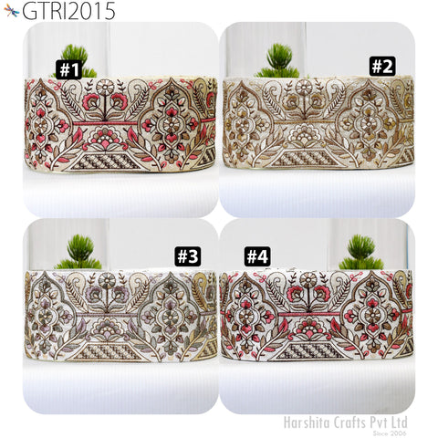 9 Yard Embroidered Fabric 10cm Trims Indian Decor Embroidery Sari Border Laces Ribbon Decorative Sewing Saree Dresses Trimmings Home Decor