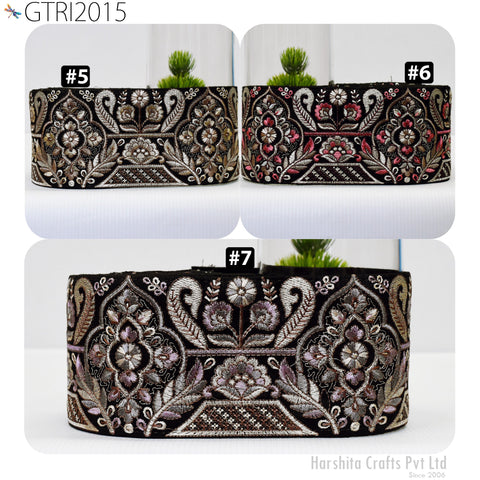 9 Yard Embroidered Fabric 10cm Trims Indian Decor Embroidery Sari Border Laces Ribbon Decorative Sewing Saree Dresses Trimmings Home Decor