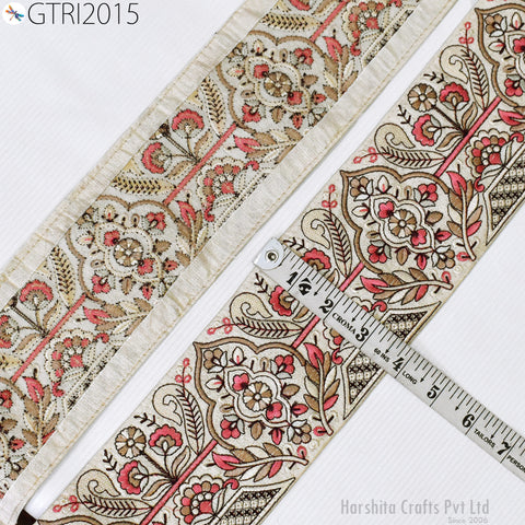 9 Yard Embroidered Fabric 10cm Trims Indian Decor Embroidery Sari Border Laces Ribbon Decorative Sewing Saree Dresses Trimmings Home Decor