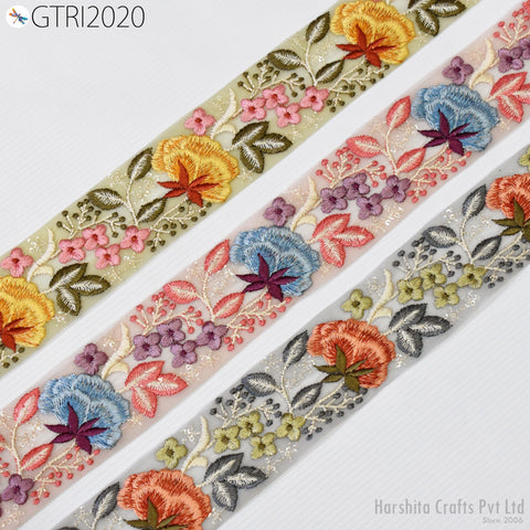9 Yard Indian 5cm Decorative Embroidery Fabric Trim Embellishments DIY Crafting Sewing Saree Indian Sari Border Embroidered Ribbons Tapes