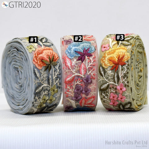 9 Yard Indian 5cm Decorative Embroidery Fabric Trim Embellishments DIY Crafting Sewing Saree Indian Sari Border Embroidered Ribbons Tapes