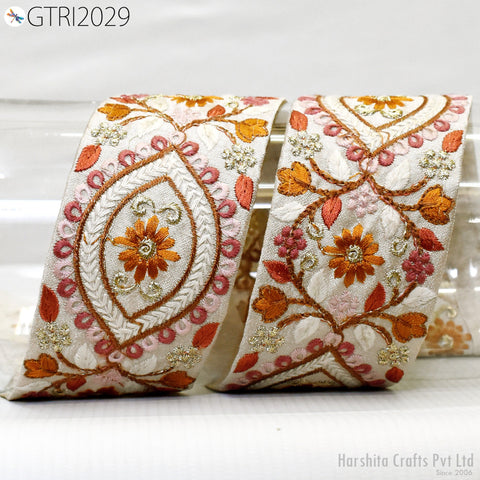 9 Yard Indian 5CM Ribbon Trim Sari Border DIY Dress Craft Sewing Fabric Embroidered Decorative Costumes Cushion Curtain Home Decor Trimming