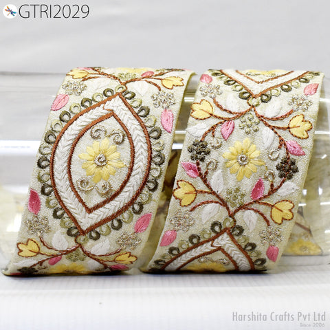 9 Yard Indian 5CM Ribbon Trim Sari Border DIY Dress Craft Sewing Fabric Embroidered Decorative Costumes Cushion Curtain Home Decor Trimming