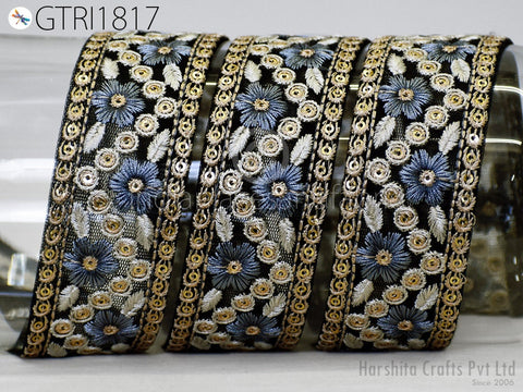 9 Yard Embroidery Fabric 38MM Trim Embellishment Embroidered Sari Ribbons DIY Crafting Border Indian Trimmings Cushions Laces Home Decor