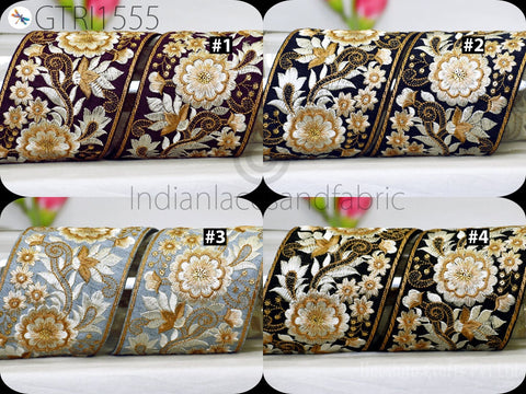 9 Yard Indian 9cm Embroidered Fabric Trim Cushion Covers Embroidery Saree Embellish Ribbon Sewing Crafting Border Wedding Trimmings Curtain