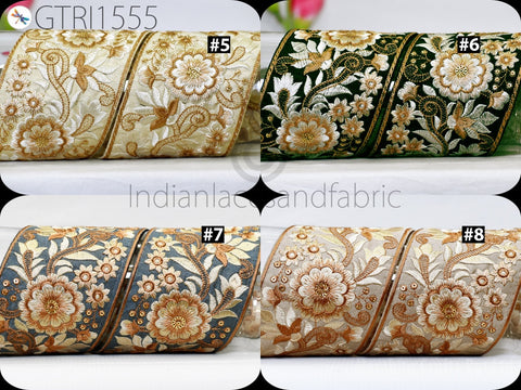 9 Yard Indian 9cm Embroidered Fabric Trim Cushion Covers Embroidery Saree Embellish Ribbon Sewing Crafting Border Wedding Trimmings Curtain