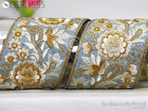 9 Yard Indian 9cm Embroidered Fabric Trim Cushion Covers Embroidery Saree Embellish Ribbon Sewing Crafting Border Wedding Trimmings Curtain