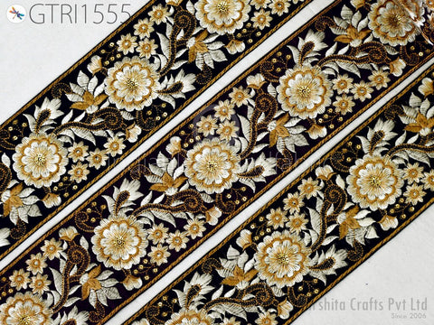 9 Yard Indian 9cm Embroidered Fabric Trim Cushion Covers Embroidery Saree Embellish Ribbon Sewing Crafting Border Wedding Trimmings Curtain