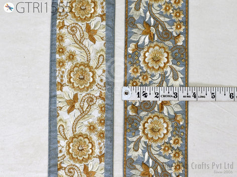 9 Yard Indian 9cm Embroidered Fabric Trim Cushion Covers Embroidery Saree Embellish Ribbon Sewing Crafting Border Wedding Trimmings Curtain