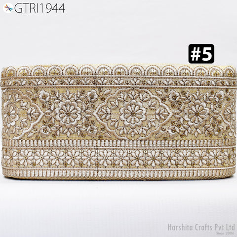 9 Yard Embroidered Fabric 115 mm Trim DIY Crafting Sari Border Indian Embroidery Decorative Laces Saree Ribbon Sewing Purse Home Decor