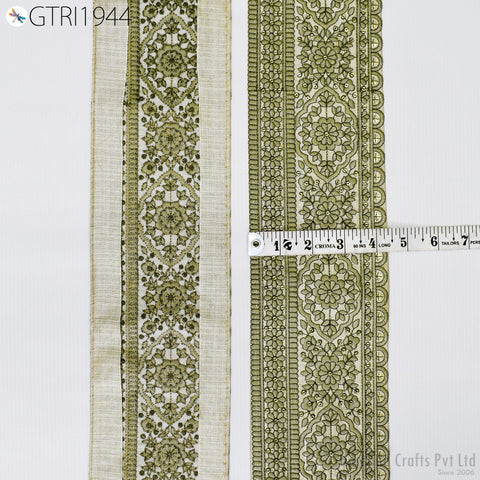 9 Yard Embroidered Fabric 115 mm Trim DIY Crafting Sari Border Indian Embroidery Decorative Laces Saree Ribbon Sewing Purse Home Decor