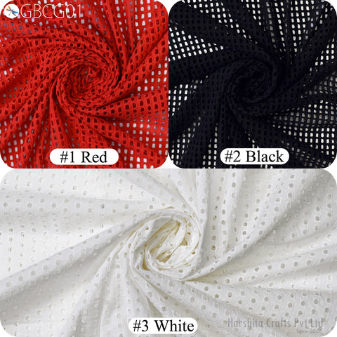 Dyeable Eyelet Fabric, Embroidered Cotton Lace Fabric, Costume Making Fabric, Designer Dresses Eyelet Fabric