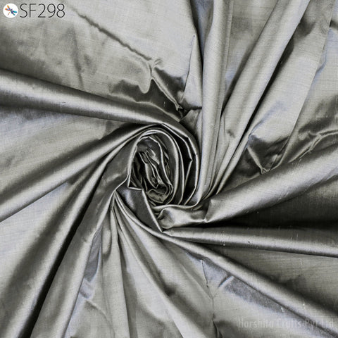 80 gsm Indian Grey Soft Pure Plain Silk Fabric by the yard Wedding Dress Bridesmaids Costumes Crafting Sewing Pillows Cushion Covers Drapery