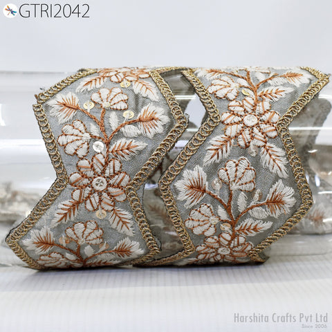 9 Yard Indian 7cm Embroidered Trim Drapery Embellishments Hats Bag Saree Trimming Decorative Ribbon Crafting Sewing Sari Borders Home Decor