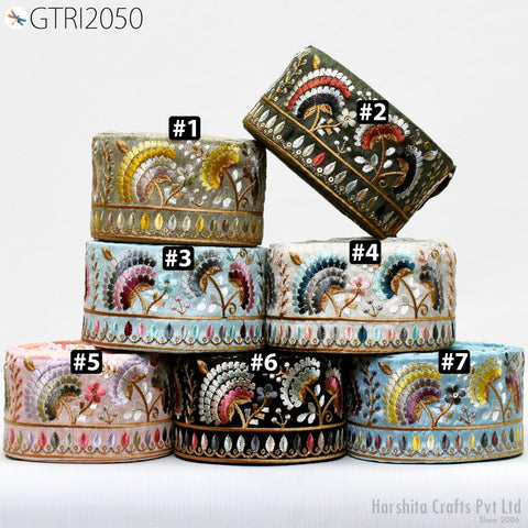 9 Yard Embroidered 65mm Sari Dresses Ribbon Fabric Trim Saree Border Doll DIY Crafting Sewing Beach Bags Home Decor Embellishment Trimmings