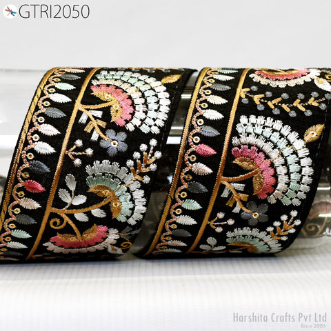 9 Yard Embroidered 65mm Sari Dresses Ribbon Fabric Trim Saree Border Doll DIY Crafting Sewing Beach Bags Home Decor Embellishment Trimmings