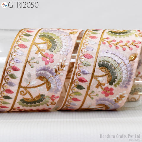 9 Yard Embroidered 65mm Sari Dresses Ribbon Fabric Trim Saree Border Doll DIY Crafting Sewing Beach Bags Home Decor Embellishment Trimmings