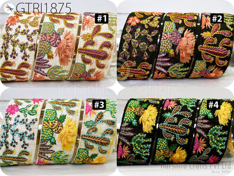 9 Yard Indian Embellishment Embroidered Fabric Trim Saree Ribbon Crafting Sewing Embroidery Border Wedding Dress Trimmings Cushion Covers