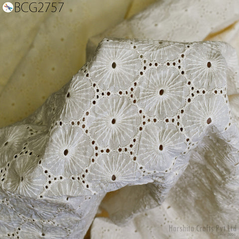 Indian cotton fabric, Dress material, Summer dresses Eyelet fabric