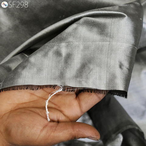 80 gsm Indian Grey Soft Pure Plain Silk Fabric by the yard Wedding Dress Bridesmaids Costumes Crafting Sewing Pillows Cushion Covers Drapery