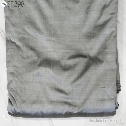 80 gsm Indian Grey Soft Pure Plain Silk Fabric by the yard Wedding Dress Bridesmaids Costumes Crafting Sewing Pillows Cushion Covers Drapery