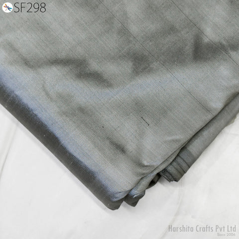 80 gsm Indian Grey Soft Pure Plain Silk Fabric by the yard Wedding Dress Bridesmaids Costumes Crafting Sewing Pillows Cushion Covers Drapery