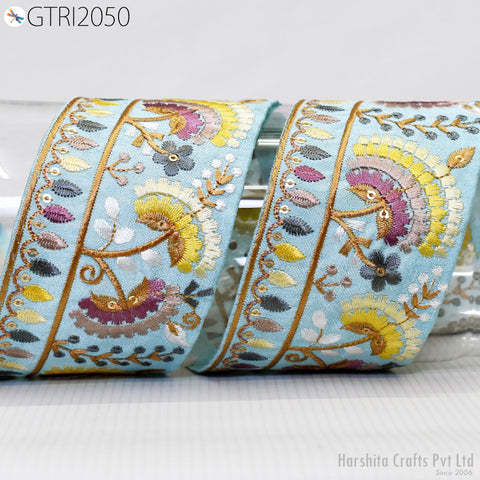 9 Yard Embroidered 65mm Sari Dresses Ribbon Fabric Trim Saree Border Doll DIY Crafting Sewing Beach Bags Home Decor Embellishment Trimmings